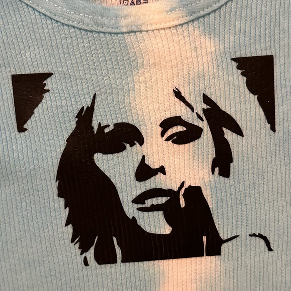 BLONDIE inspired 80s tie-dye distressed ribbed graffiti tank top Toddler 4T-5T - Picture 13 of 17